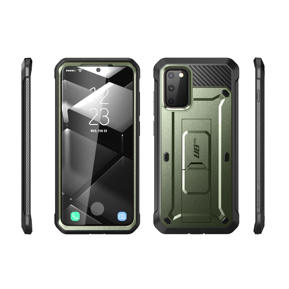 Samsung Galaxy S20 FE Unicorn Beetle Pro Rugged Case - Shockproof Heavy Duty Protective Cover with Built-in Screen Protector (Metallic Green) - Perfect for Outdoor Activities, Construction Work & Extreme Sports