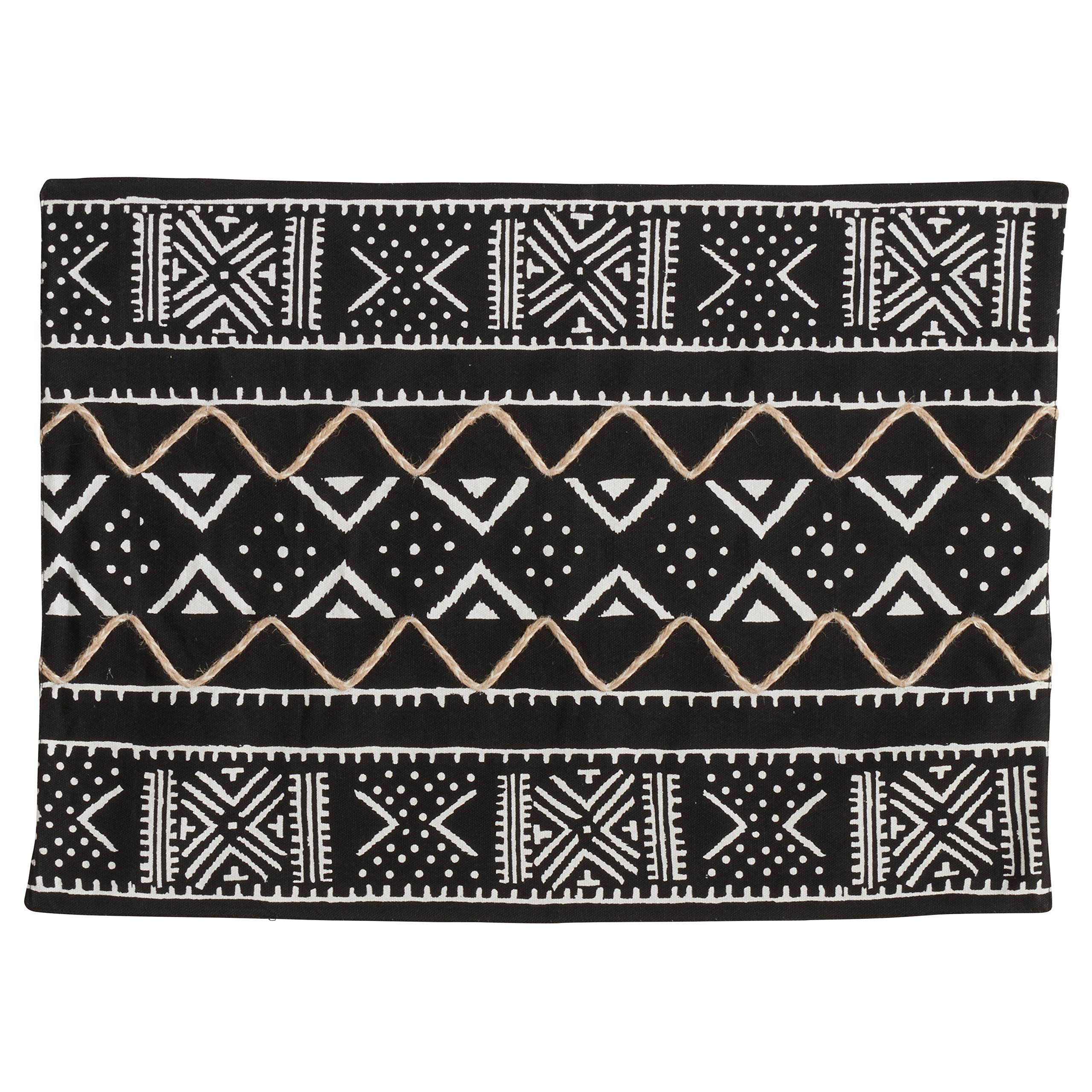 Handmade African Mud Cloth Placemats Set of 4 - Premium Cotton Table Mats for Dining, Kitchen Decor & Boho Home Accessories - Perfect for Dinner Parties, Holiday Settings & Farmhouse Style Tables