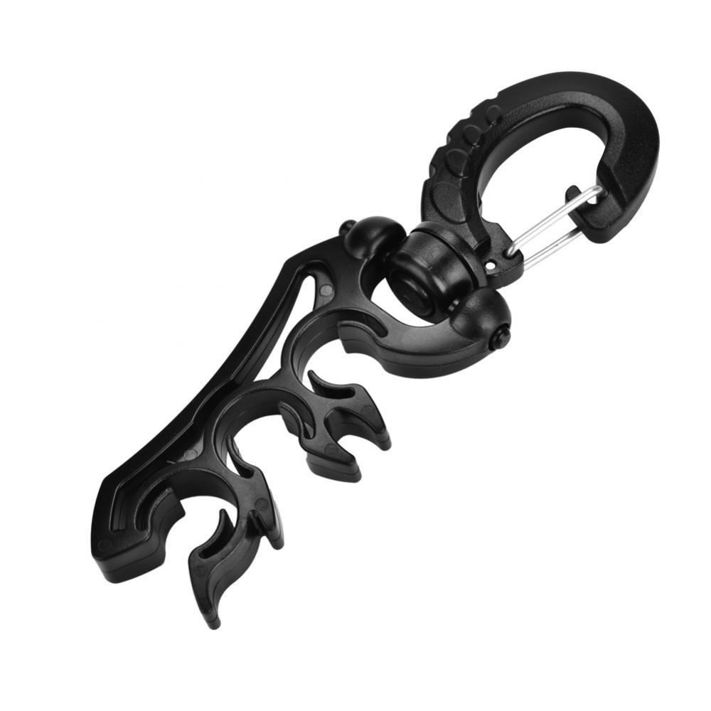 Premium Stainless Steel Diving Hose Holder with Clip Buckle Hook - Secure Snorkeling & Scuba BC Hose Organizer (Black) - Perfect for Underwater Adventures, Hookah Diving & Marine Equipment Storage