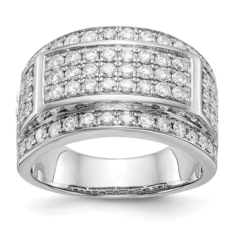 14K White Gold Natural Diamond Men's Wedding Band Ring - Elegant & Durable Jewelry for Men's Engagement, Anniversary & Special Occasions