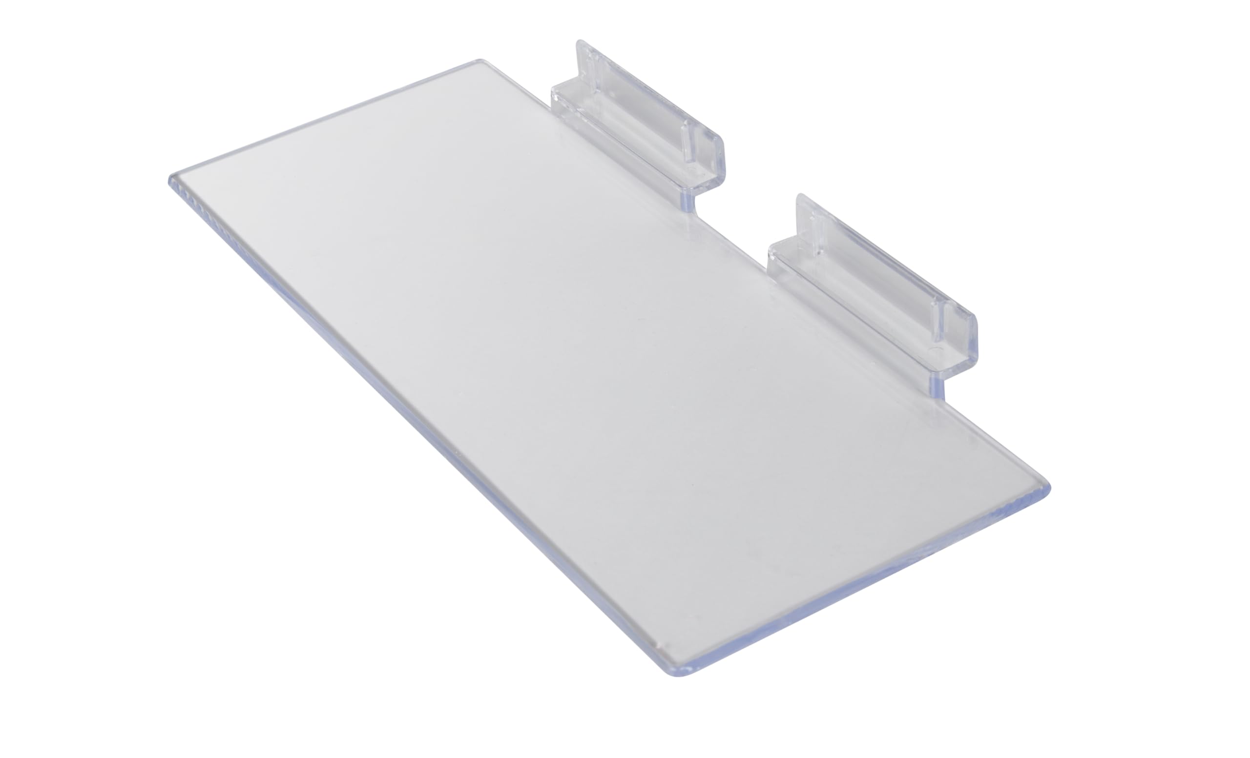 SSWBasics 10”L x 4”W Clear Plastic Slatwall Shelves - Pack of 5 Durable Slat Wall Accessories for Retail Display & Store Organization - Perfect for Boutiques, Garment Racks & Wall Storage Systems