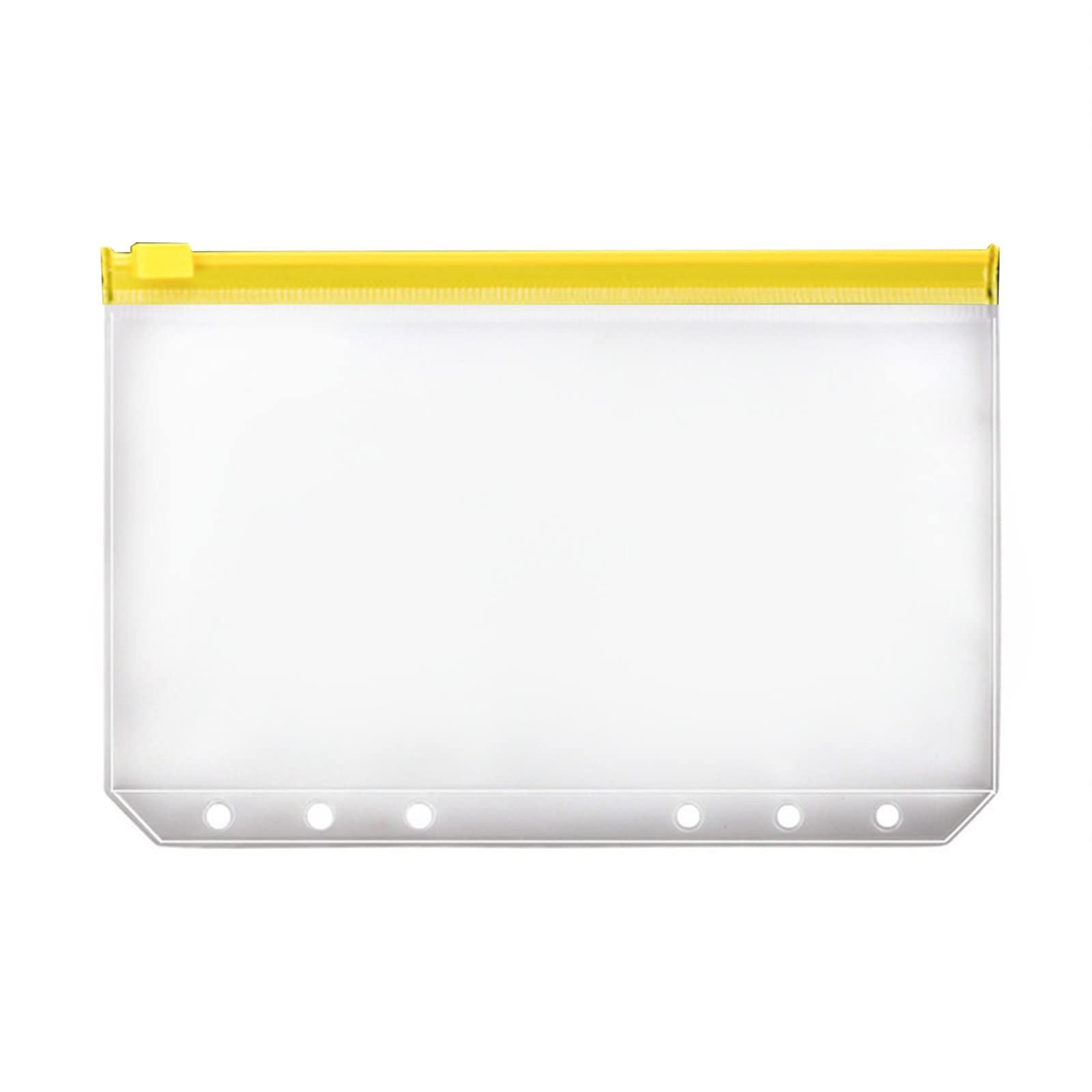 CHBC A6 Size 6-Hole Plastic Zipper Binder Pockets - Waterproof Loose Leaf Document Folders for Notebooks, Cards & School Supplies, 4-Pack Yellow - Perfect for Office, School & Home Organization
