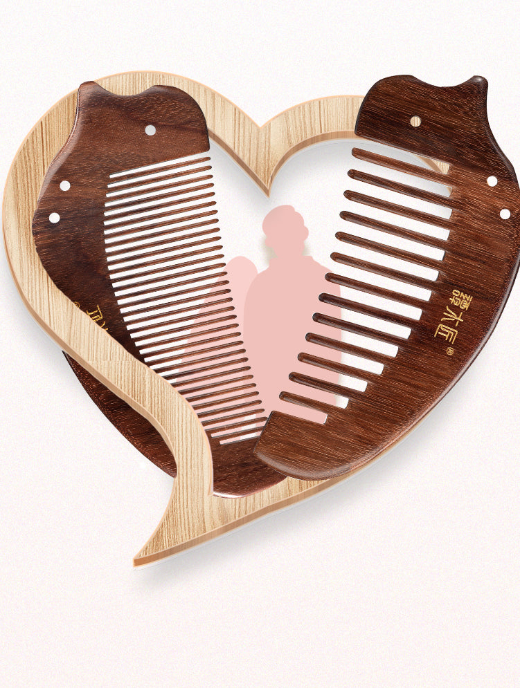 Stylish Couple Hair Combs Set - Matching Wooden Hair Accessories for Him & Her - Perfect for Weddings, Date Nights & Romantic Gifts