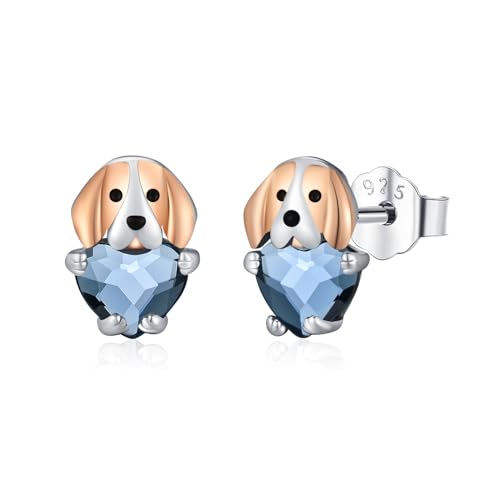 E03-Blue crystal-Beagle stud