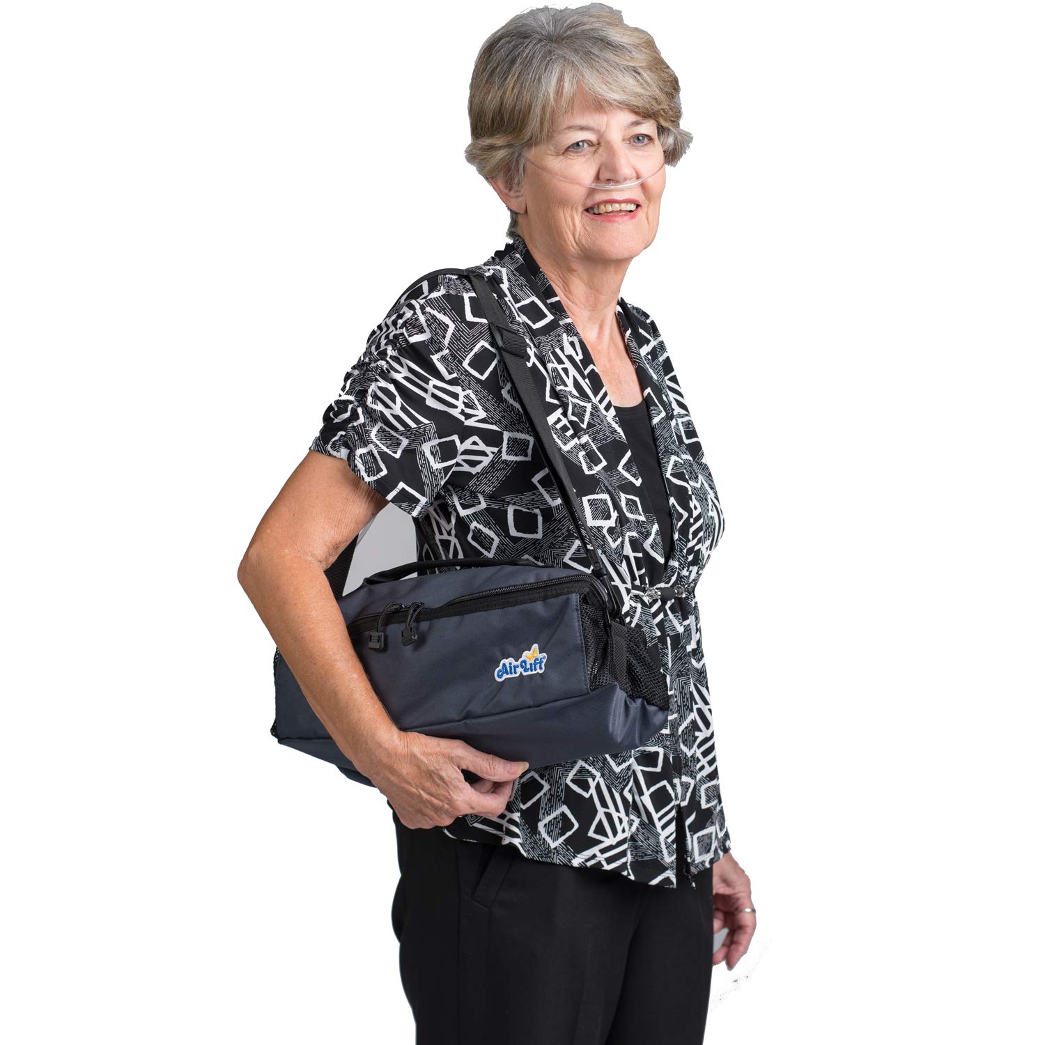 Roscoe Medical Portable Oxygen Cylinder Carrier - Camera-Style Shoulder Bag for M6, C/M9 & B Oxygen Tanks - Navy Blue (49N) - Ideal for Travel, Outdoor Activities & Emergency Medical Use