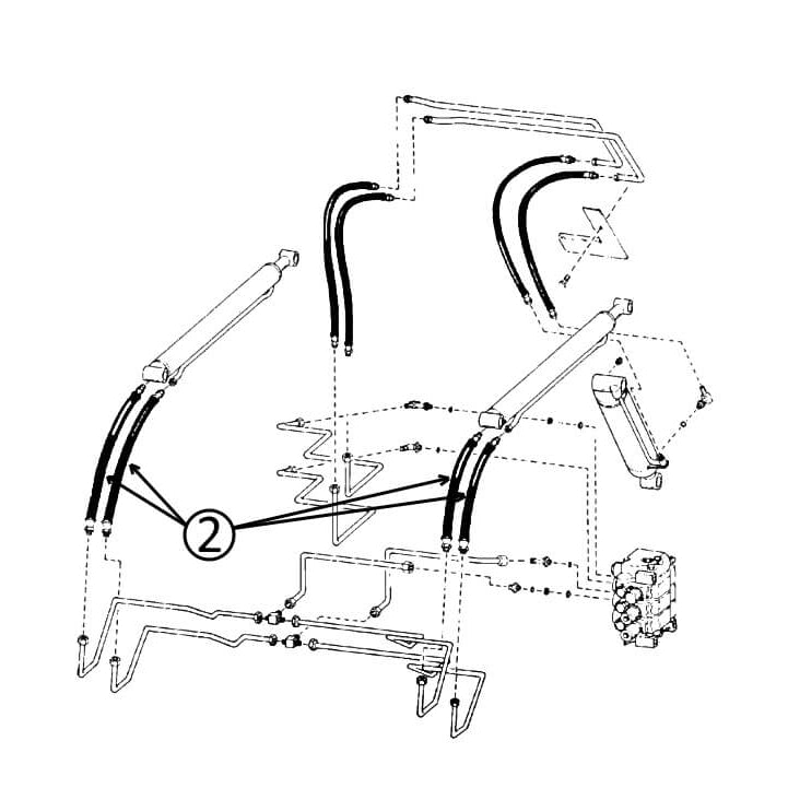 Bobcat 741 742 743 Hydraulic Hose Replacement for Loader Lift Cylinders - Heavy Duty Construction Equipment Parts for Skid Steer Loaders