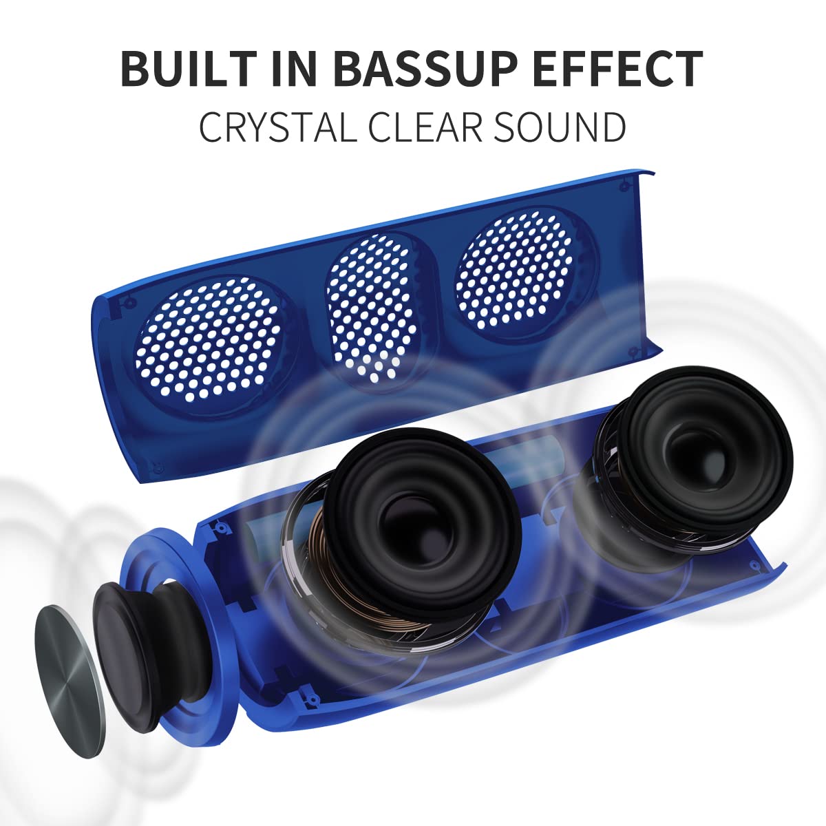 MusiBaby M88 Bluetooth Speaker with Dual Pairing, Bluetooth 5.3, Loud Stereo Sound, Booming Bass, 30H Playtime - Perfect for Home, Outdoor Party, Beach, Camping, and Travel (Blue)