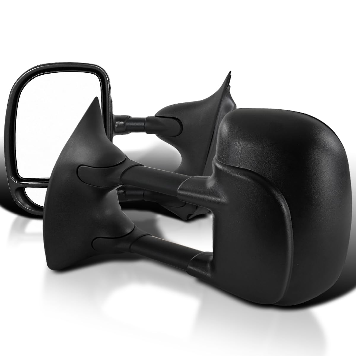 Spec-D Tuning Manual Towing Side Mirrors for 1999-2016 Ford F250 F350 F450 Super Duty Truck - Durable Replacement Mirrors for Enhanced Visibility While Towing Trailers & Heavy Loads