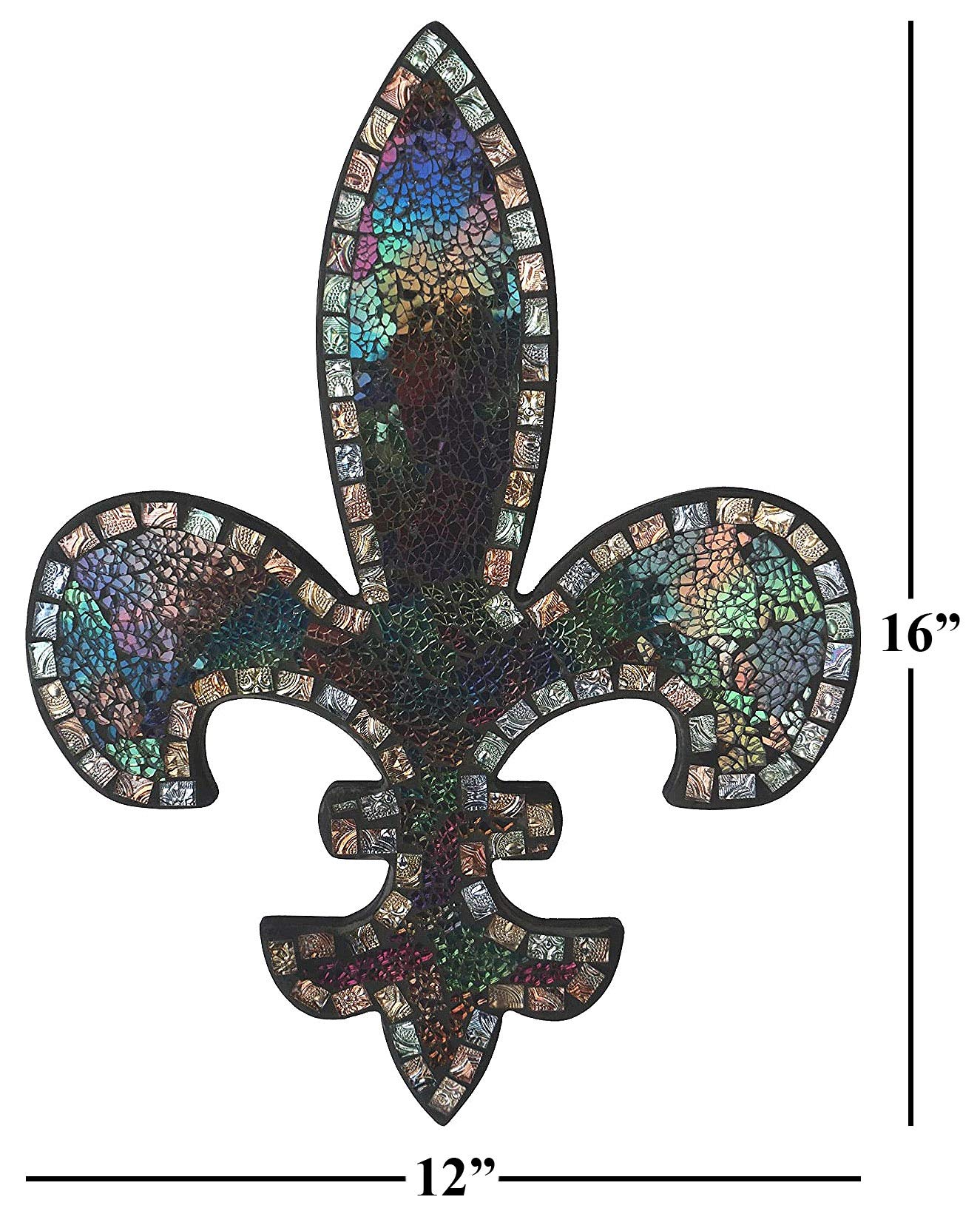 Lulu Decor Mosaic Wall Plaque - Fleur De Lis Design, Housewarming Gift for Home Decor