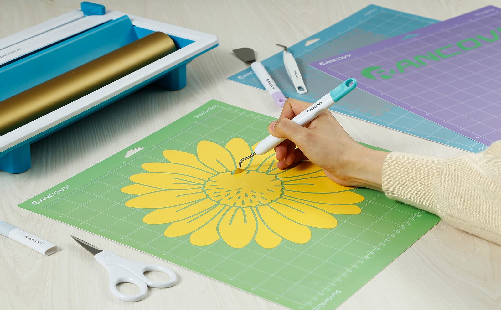 RANCOVY Cutting Mat for Cricut Maker 3, Maker, Explore 3, Air 2, Air, One - 12x12 Inch StandardGrip/LightGrip/StrongGrip Adhesive Cricket Cutting Mats - Perfect for DIY Crafts, Vinyl Projects, and Scrapbooking