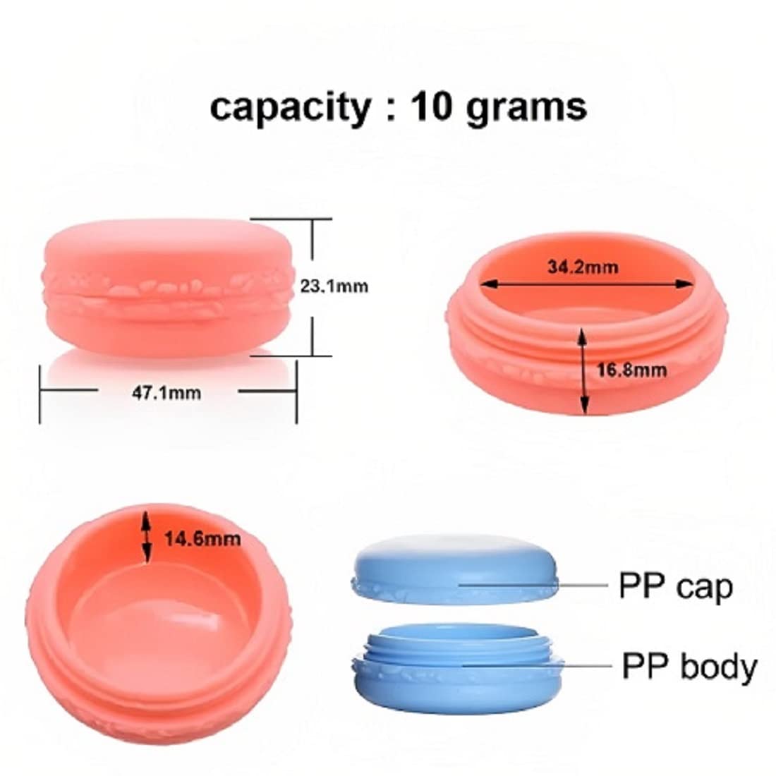 10g Cute Macaron-Shaped Refillable Empty Lip Balm Containers (Yellow, 6-Pack) - Perfect for DIY Lip Care, Travel & Gift Giving