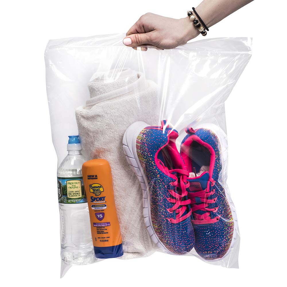 25 Count 4 Gallon Heavy Duty Disposable Freezer Bags - Extra Thick 4 Mil Ziplock Storage Bags for Food, Clothing, Toys & Moving | Large Clear Plastic Bags for Freezing, Organizing & Household Storage