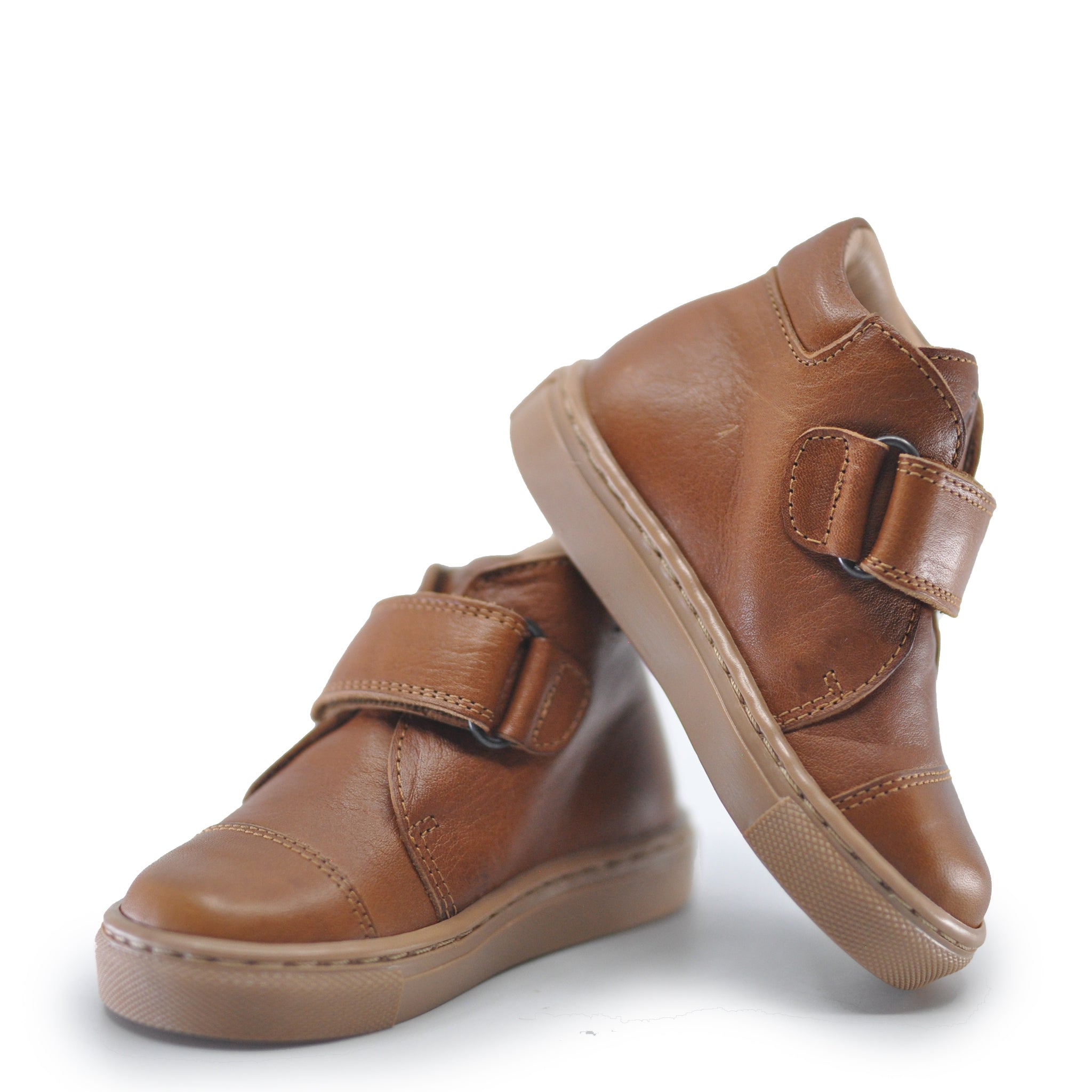 Petit Nord Cognac Velcro Baby Booties - Soft & Comfortable Infant Shoes for Boys & Girls - Perfect for Walking, Playtime & Everyday Wear