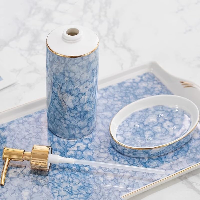 Premium Ceramic Bathroom & Toiletries Set - Soap Dish, Toothbrush Holder & Tumbler | Modern Home Decor for Bathroom Organization & Luxury Spa Experience