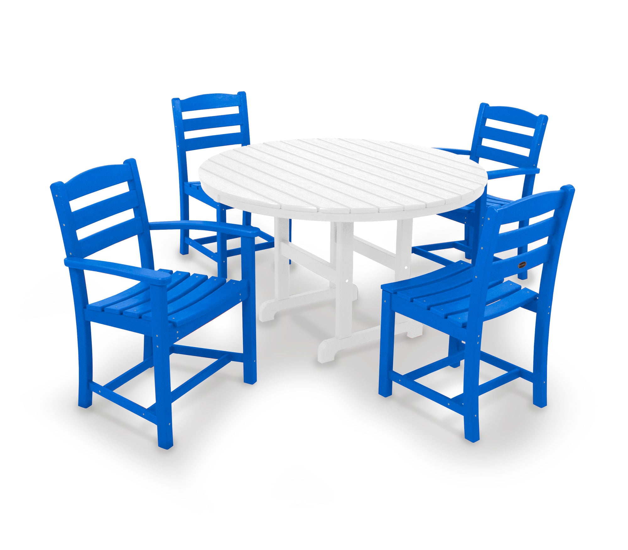 POLYWOOD La Casa Café 5-Piece Outdoor Dining Set - Patio Furniture for Backyard, Garden & Poolside - Weather-Resistant Wicker & Aluminum Frame