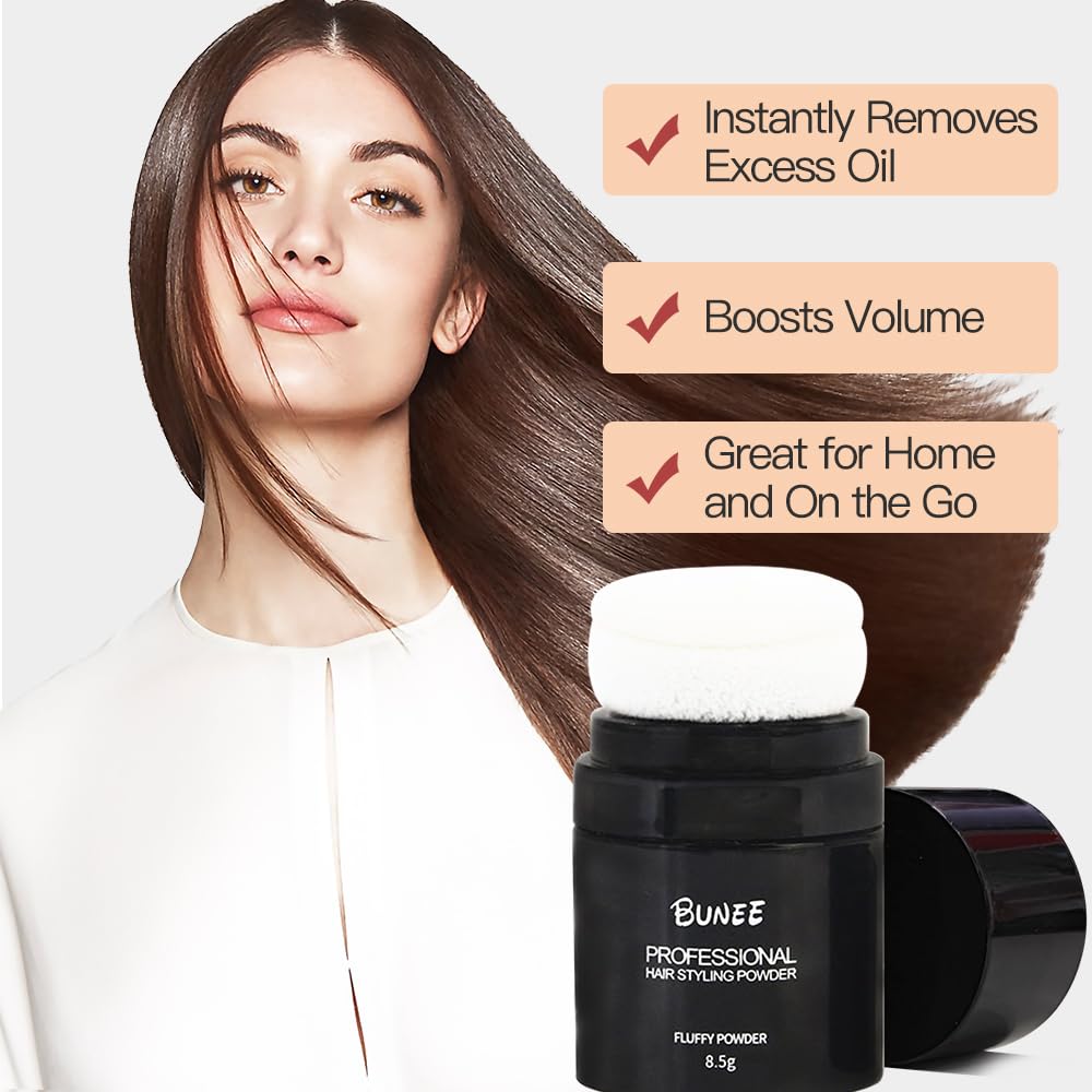 Natural Dry Shampoo Powder for Dark Hair - Quick Oil Absorbing & Volumizing, Travel Size (0.29oz) - Perfect for Gym, Camping & On-the-Go Hair Refresh