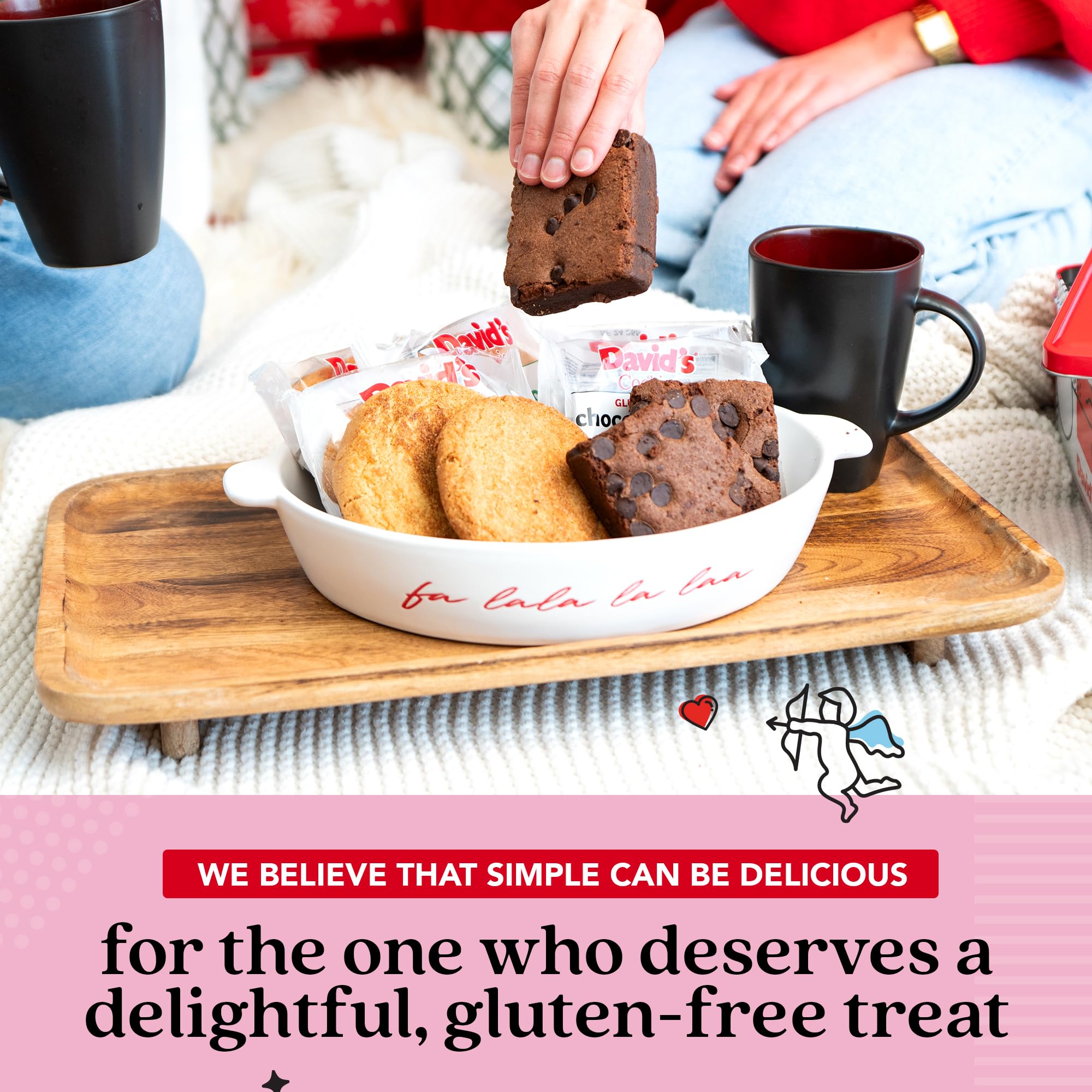Gluten-Free Assorted Cookies & Brownies Sampler Bucket - 1.3Lbs Freshly Baked Gourmet Gift for Valentine's Day, Birthdays & Holidays - Love-Themed Decorated Cookie Bucket (No Roses) - Perfect for Gifting, Parties & Special Occasions