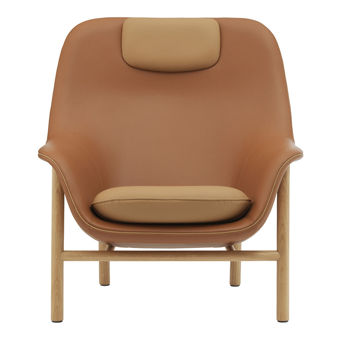 Modern Drape High Lounge Chair with Headrest & Wooden Legs - Perfect for Living Room, Patio, or Office Relaxation