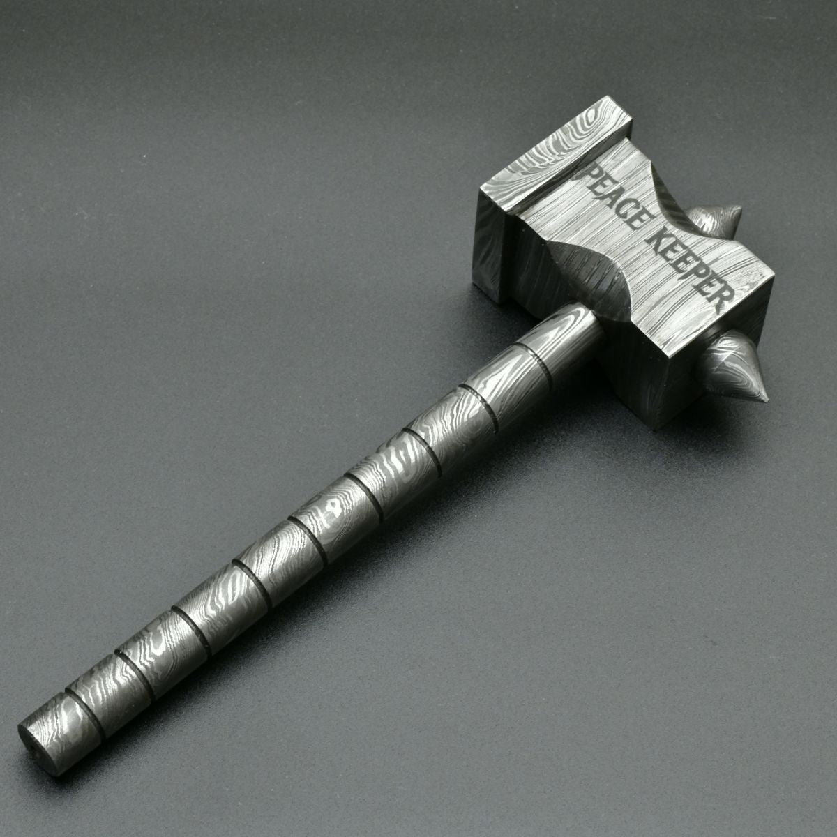 Handmade Damascus Steel Hammer - The Crusher - Durable & High-Quality Forging Tool for Blacksmithing, Woodworking, and DIY Projects