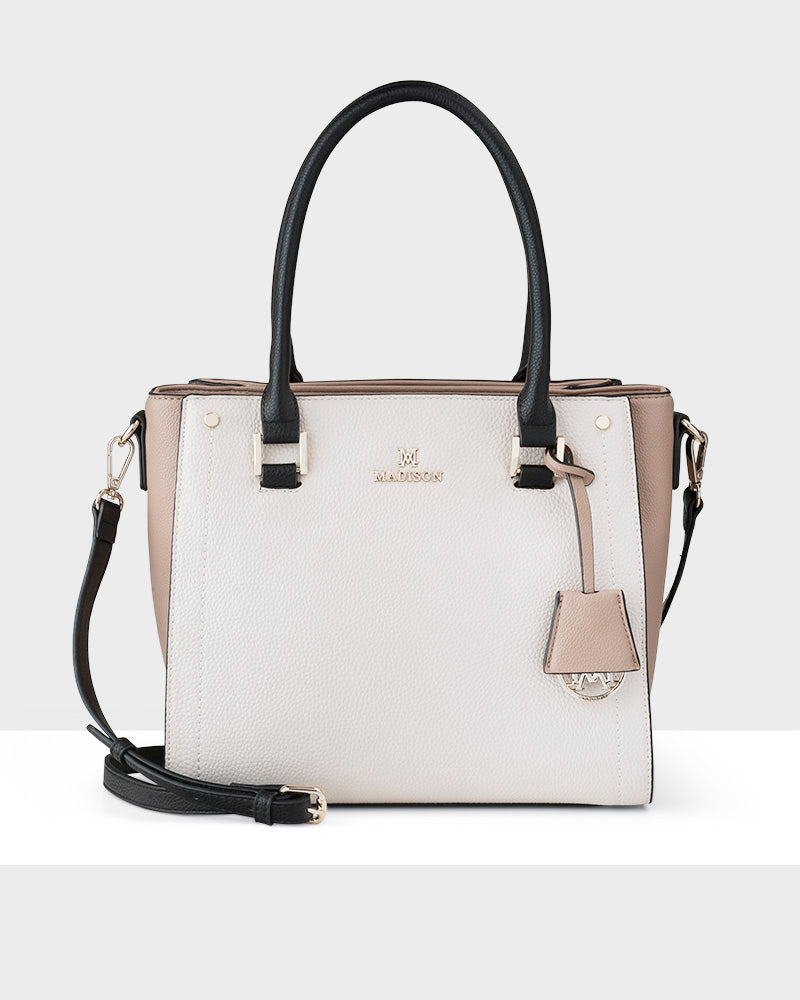 Angie Medium 3 Compartment Satchel Bag for Women - Stylish Leather Handbag with Multiple Pockets - Perfect for Work, Travel & Everyday Use