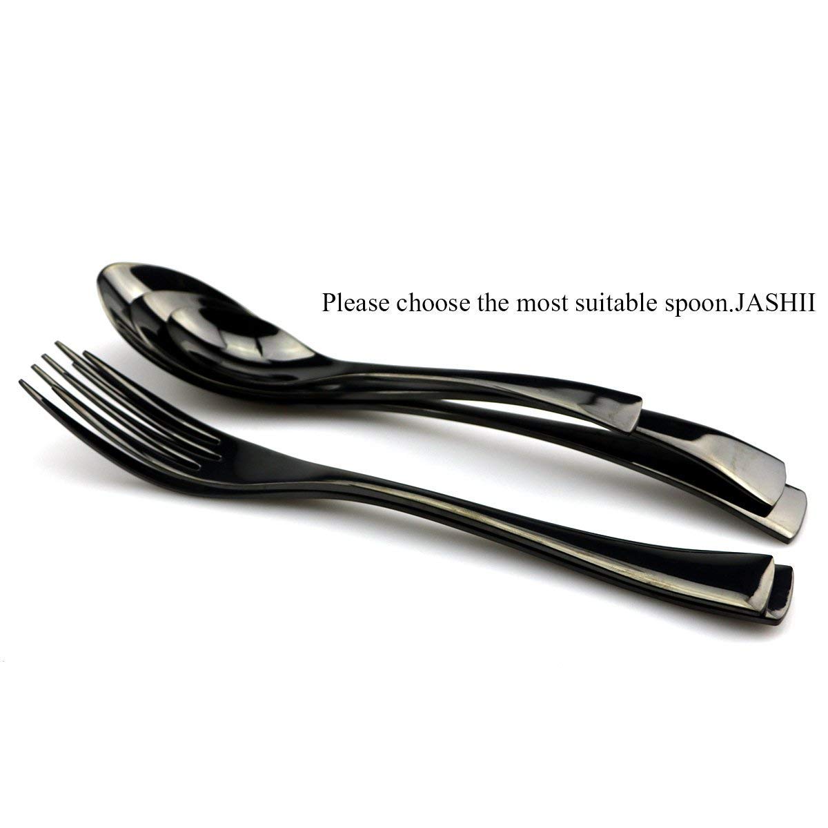 24-Piece Stainless Steel Silverware Set - 304 Grade Dinnerware Cutlery with Knives, Forks & Spoons - Shiny Rainbow Tableware for Restaurants, Weddings & Home Dining (Silver)