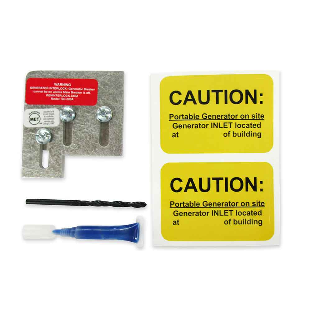GenInterlock SD 200A Generator Interlock Kit - Compatible with Square D QO & Homeline 150/200 Amp Breaker Panels - Safe Backup Power Solution for Home & Emergency Use