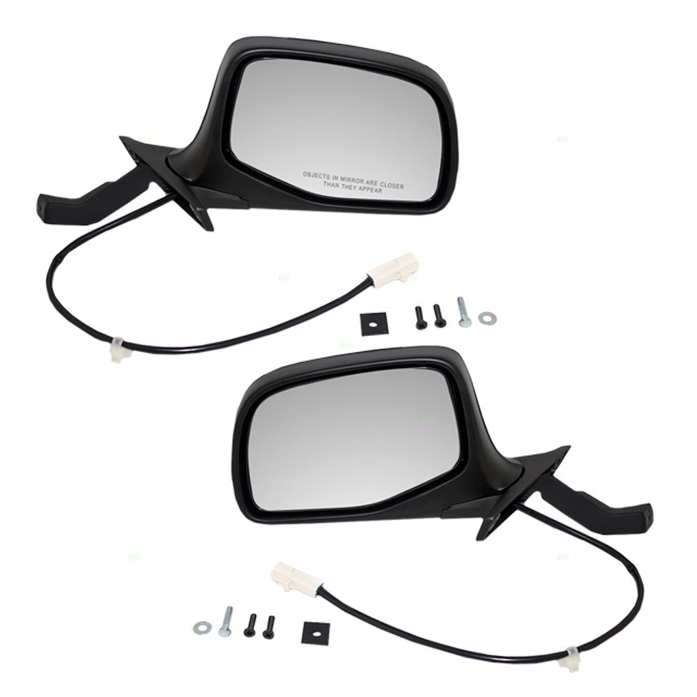 1992-1996 Ford F150 Pickup Truck Power Side View Mirrors - Driver & Passenger Paddle Type Replacement (F5TZ17683E, F5TZ17682E) - Ready to Paint - Perfect for Off-Roading & Daily Commuting