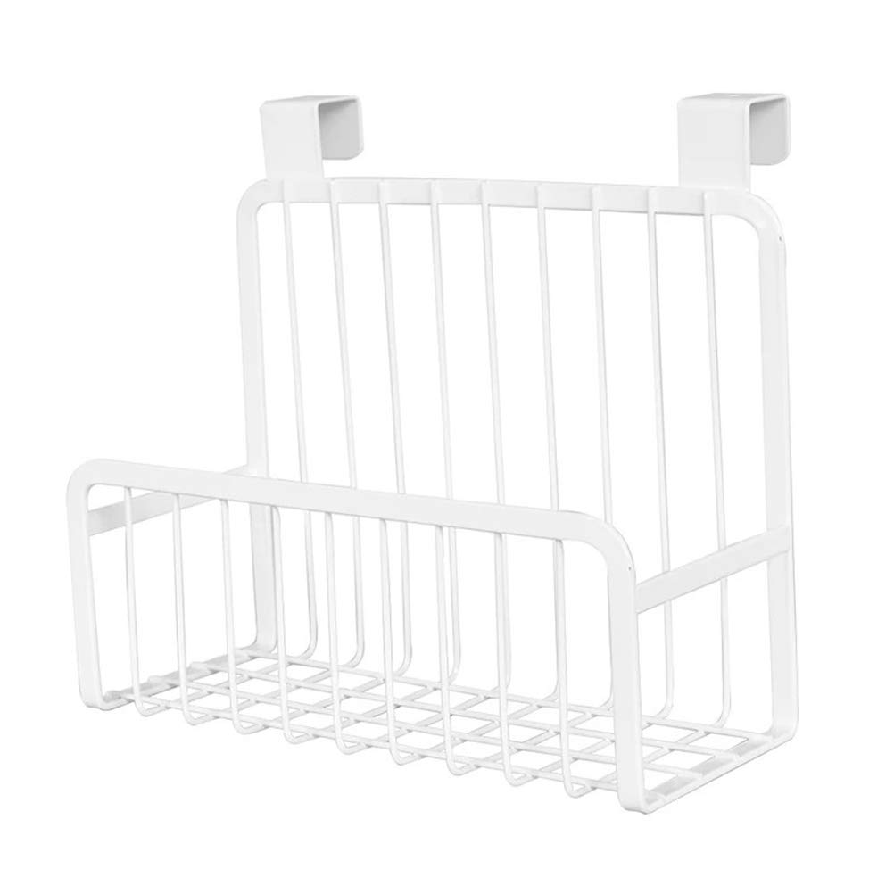 Amosfun Over The Cabinet Door Hanging Basket - Bathroom & Kitchen Storage Organizer, No Nail Hanging Rack for Spices, Condiments & Toiletries - Perfect for Small Space Organization in Apartments & Dorms