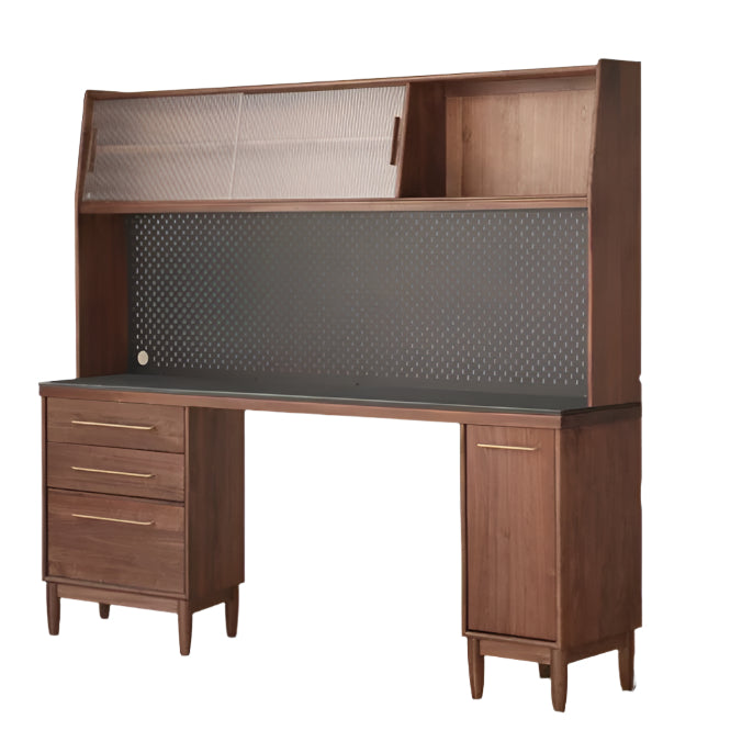 Premium Black Walnut Multi-Function Storage Sideboard - Modern Entryway Console Table with Drawers & Shelves - Perfect for Living Room, Dining Room, or Hallway Organization