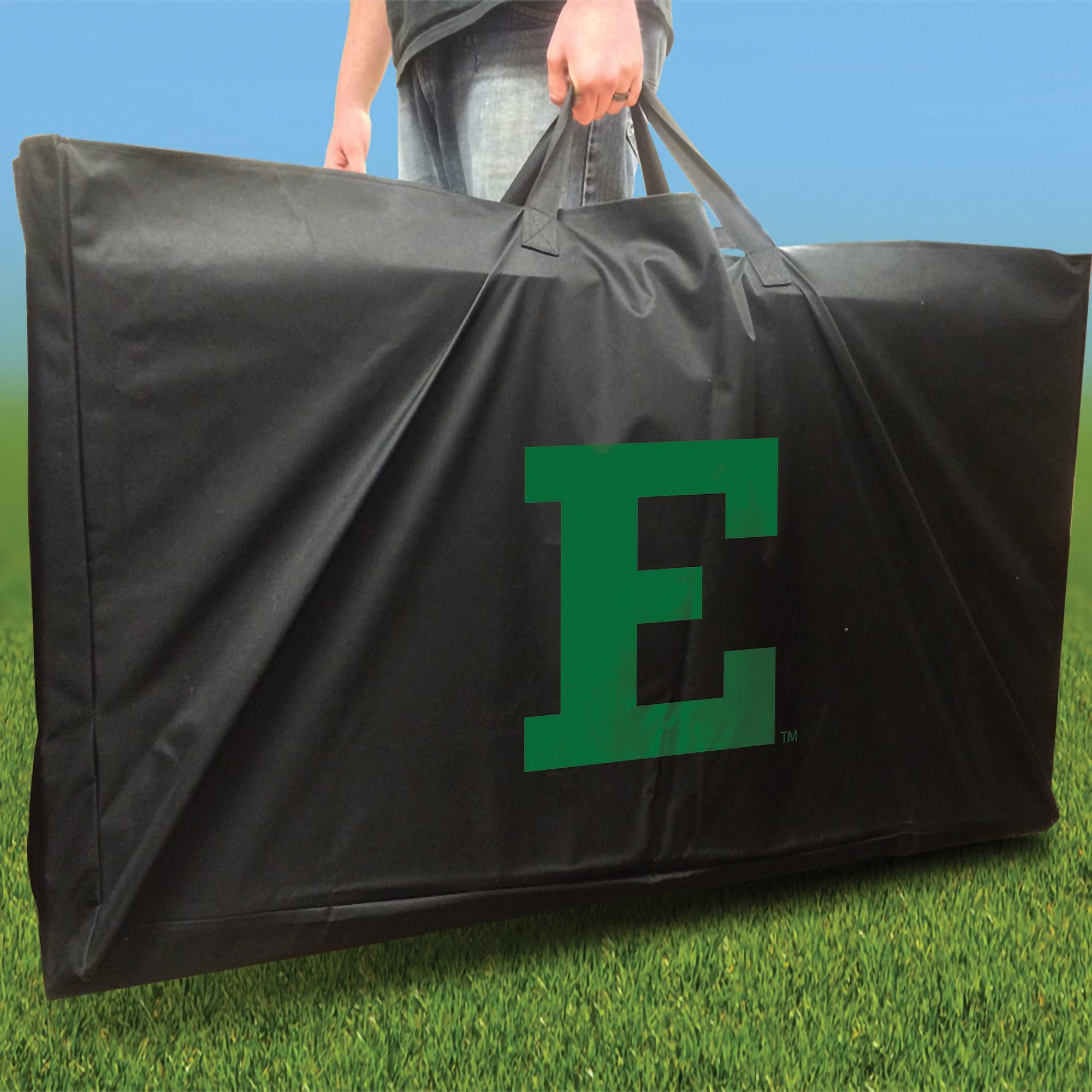 Skip's Garage Eastern Michigan Smoke Cornhole Board Set - Custom Team Logo Design, Regulation Size Cornhole Boards for Tailgating, Backyard Games & Outdoor Parties
