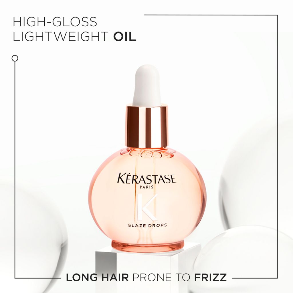 Kerastase Gloss Absolu Glaze Drops Hair Oil - Shine & Smoothing Treatment for Frizzy, Dry Hair - Perfect for Daily Use & Salon-Like Results at Home