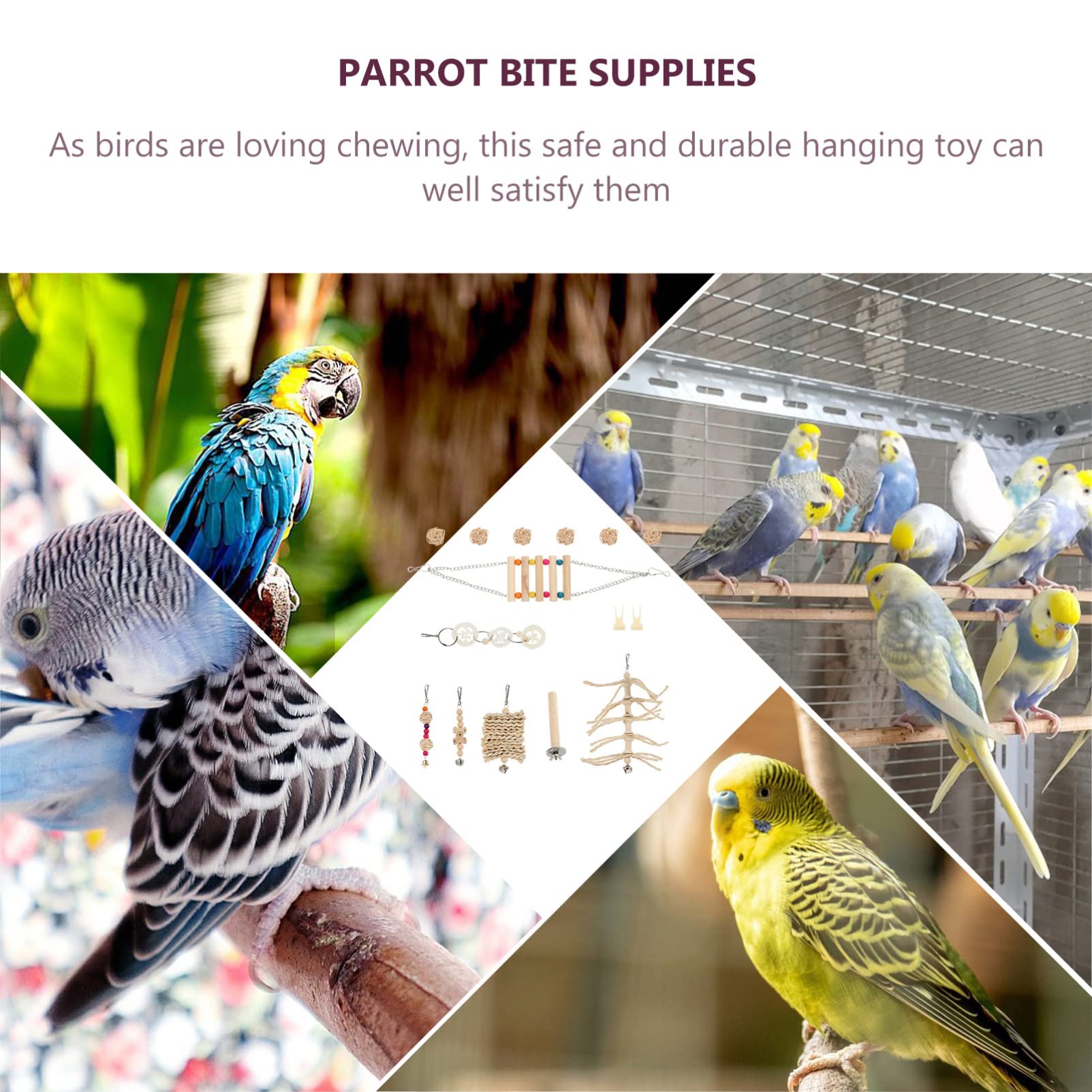 15pcs Bird Chew Toys for Parrots - Durable Biting & Playing Pet Supplies - Perfect for Small & Medium Birds to Relieve Stress & Boredom - Great for Cages, Play Gyms & Training