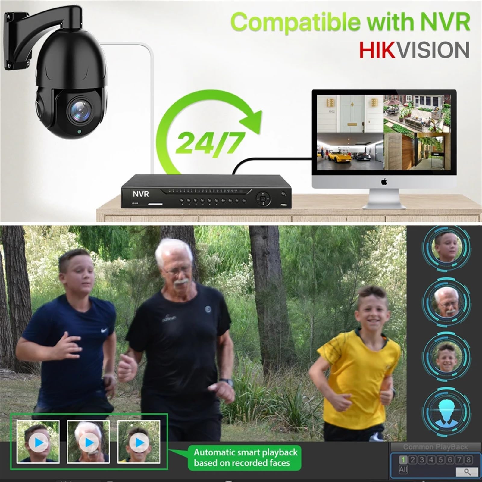8MP 4K HD POE PTZ Security Camera with 30X Zoom, H.265, Night Vision, 2-Way Audio & IP66 Waterproof - Outdoor CCTV Surveillance System for Home, Office & Business Security (Ideal for Monitoring Large Areas Day & Night)