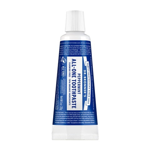 All One Peppermint Travel Toothpaste 1oz - Natural Mint Flavor for Fresh Breath On The Go, Perfect for Camping, Air Travel & Daily Oral Care