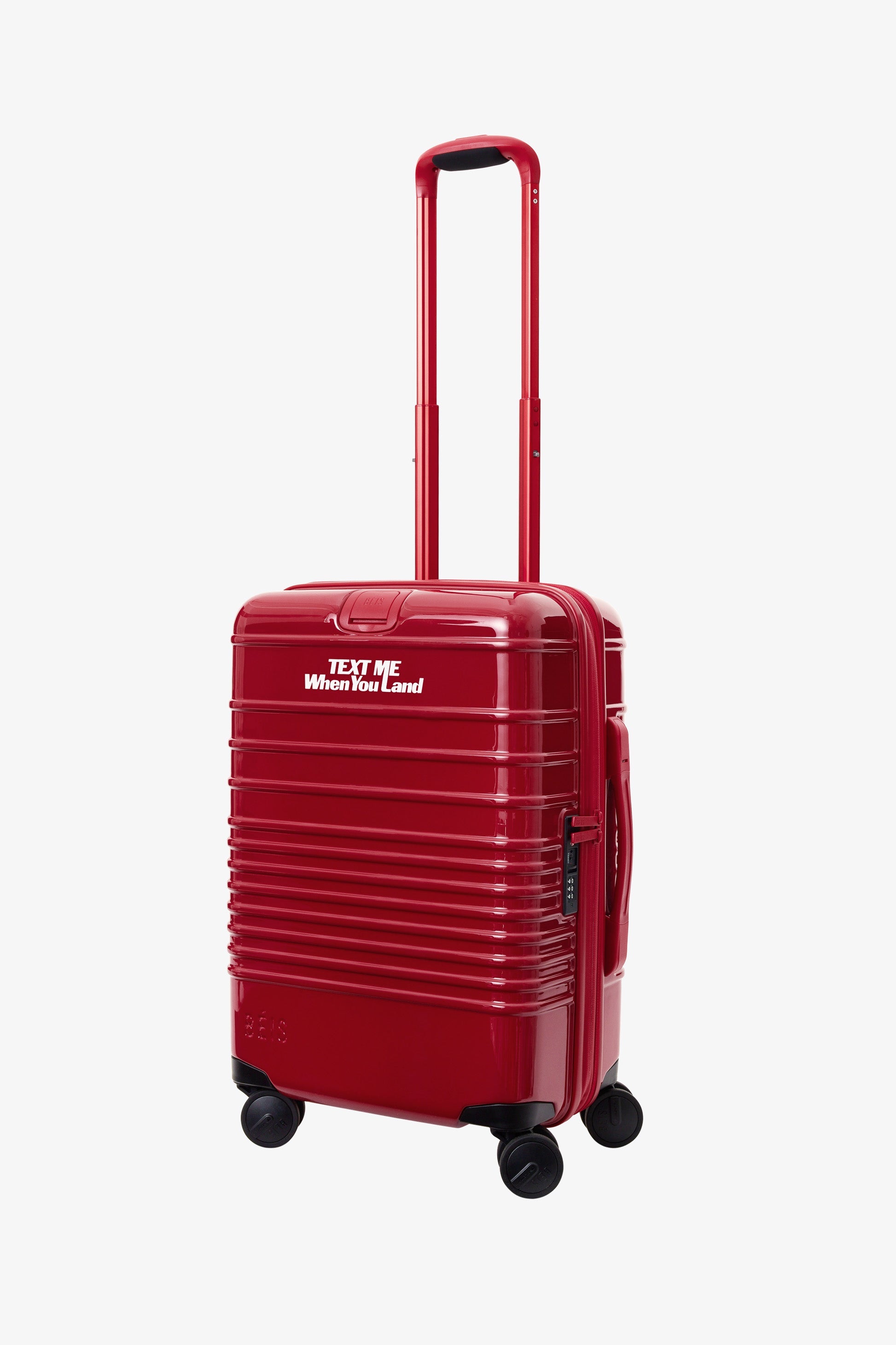 Text Me Red Carry On Roller Luggage - Lightweight & Durable Suitcase for Travel, Business Trips & Weekend Getaways