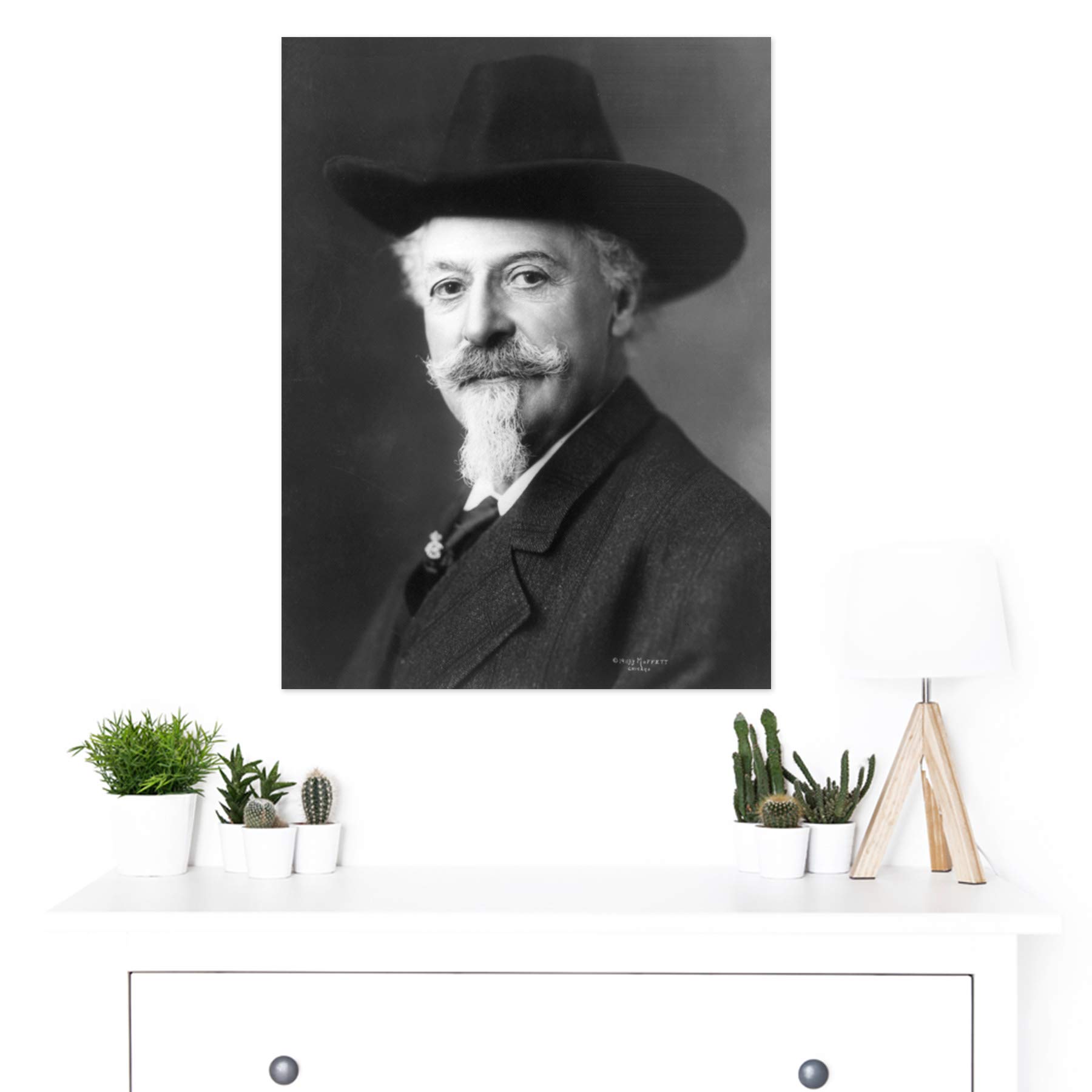 Premium William Buffalo Bill Cody 1911 Portrait Canvas Print - 18x24 Inch Western Wall Art Decor for Living Room, Office & Man Cave