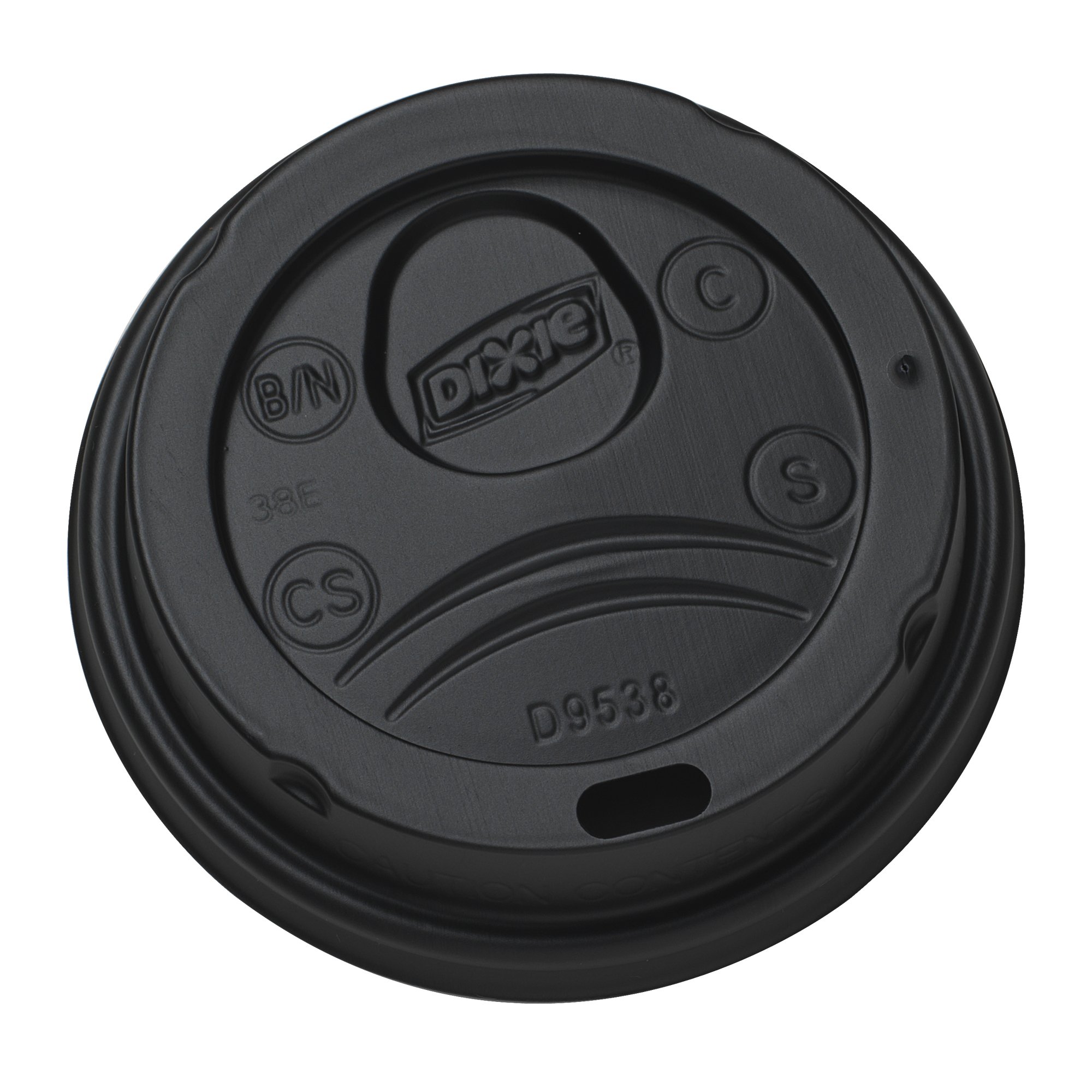 Georgia-Pacific Dixie 8 oz. Black Dome Hot Coffee Cup Lids (DL9538B) - 1000 Count (10 Sleeves of 100) - Perfect for Coffee Shops, Restaurants & Takeout Services