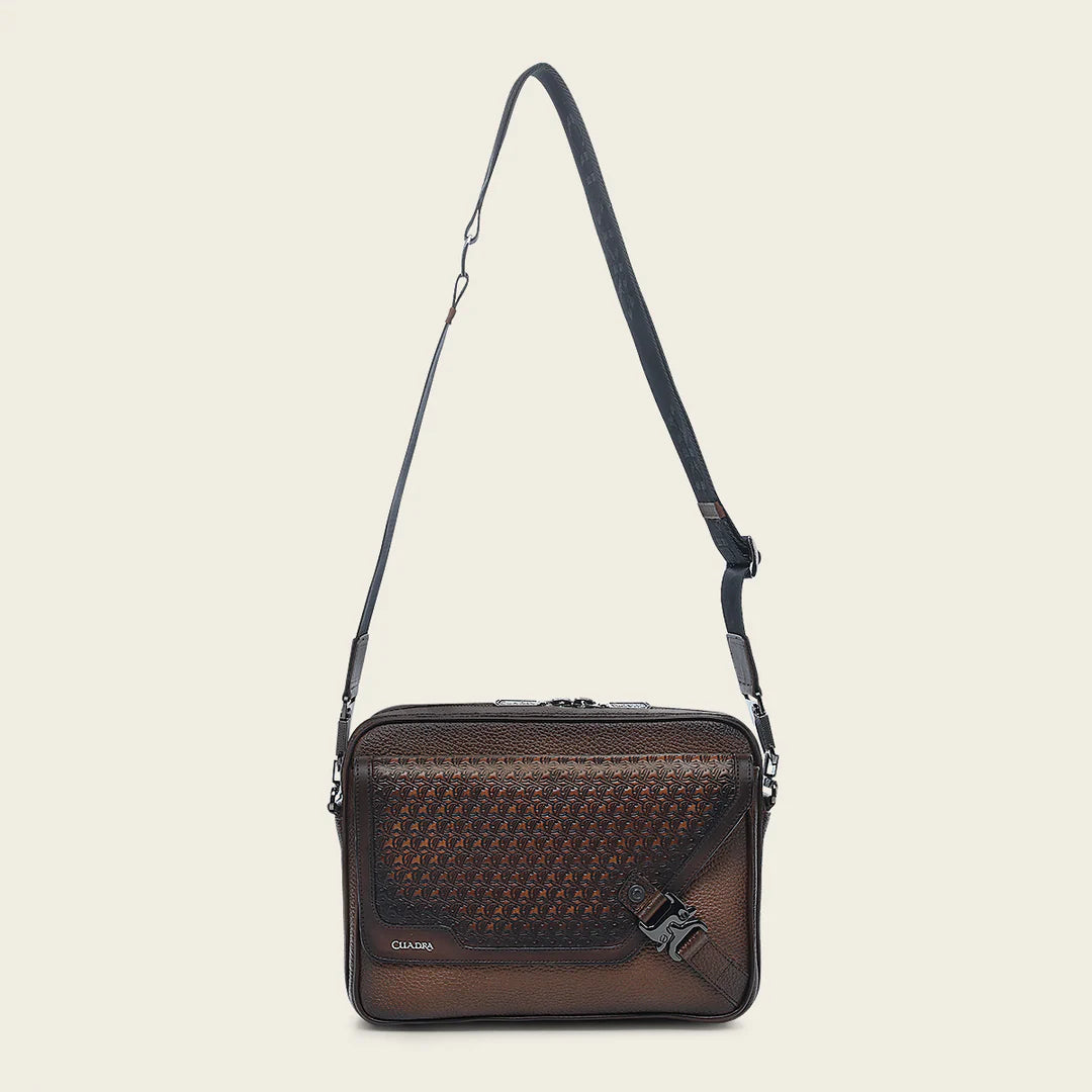 BOC30RS Genuine Cowhide Crossbody Messenger Bag for Men & Women - Stylish Casual Fashion Honey Brown Leather Shoulder Bag - Perfect for Work, Travel & Everyday Use