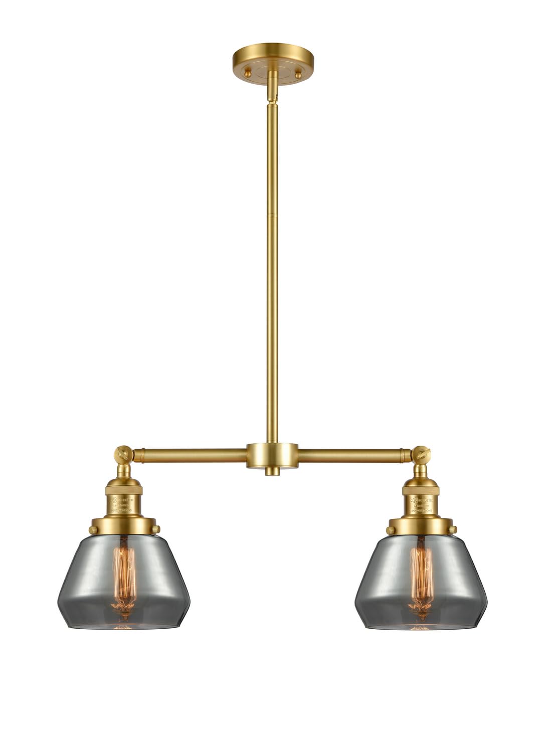 Fulton 2 Light Chandelier - Elegant Ceiling Fixture for Dining Room, Bedroom & Living Room Lighting | Vintage Style Brass Finish