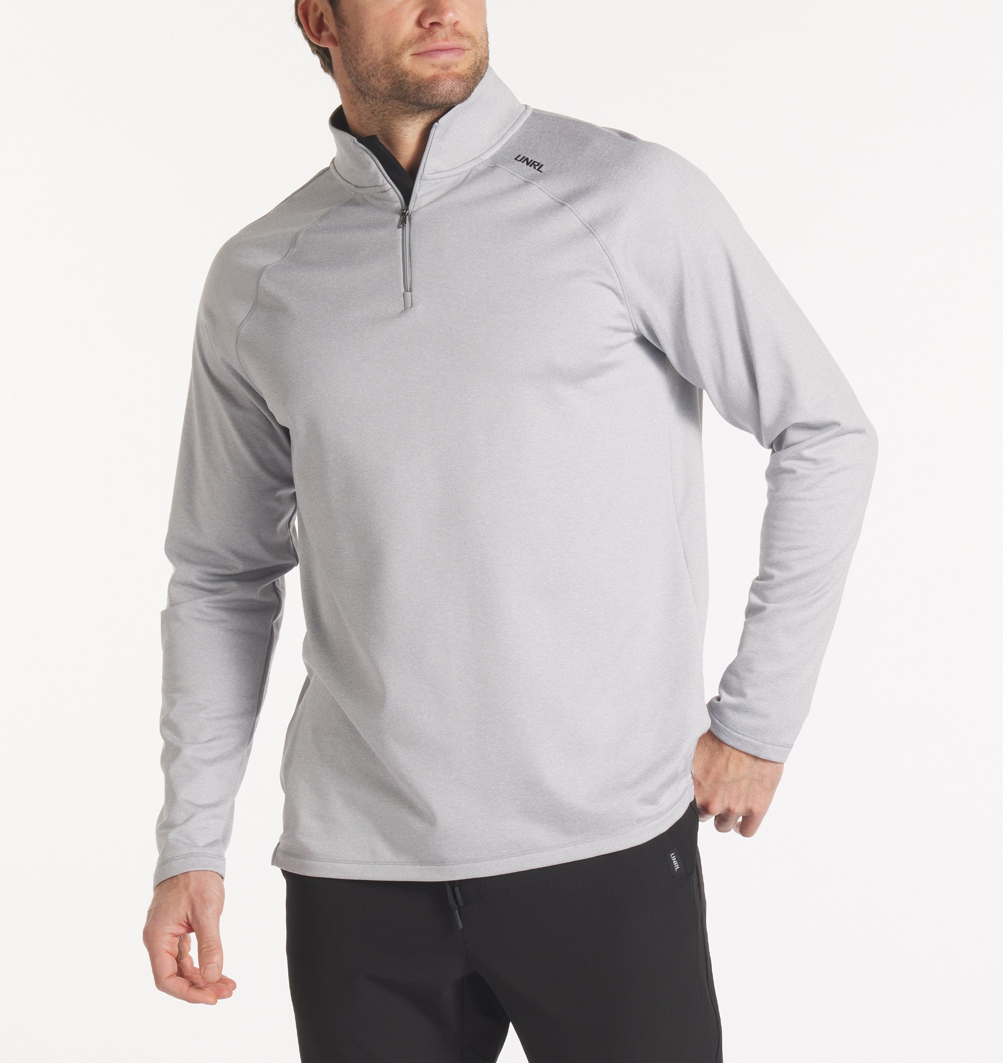 UNRL Interlock Quarter Zip Pullover - Lightweight Men's Athletic Top for Running, Gym & Casual Wear