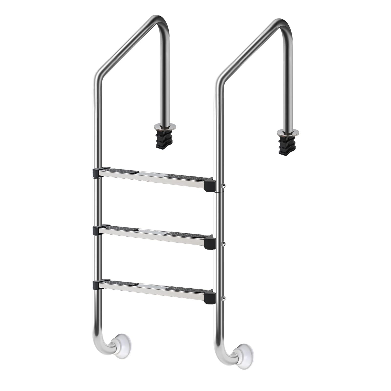 Stainless Steel 3-Step Inground Pool Ladder with Non-Slip Treads - 1.90