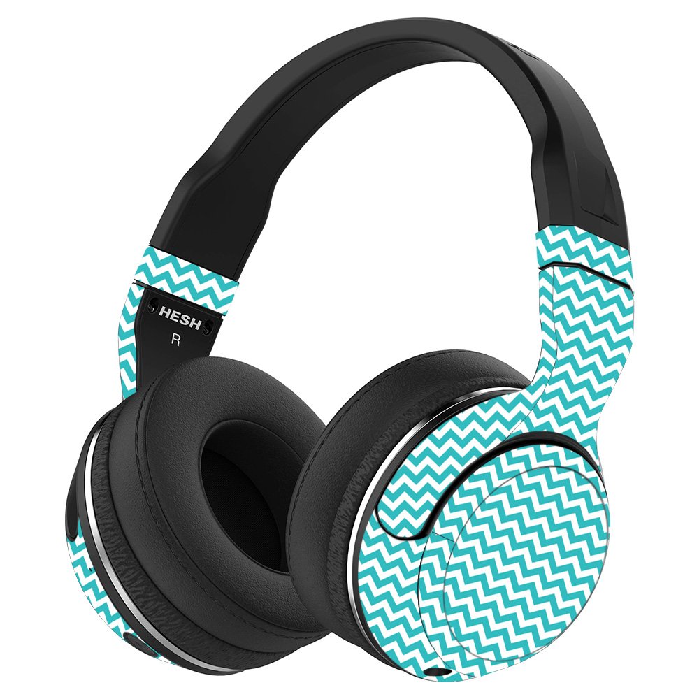MightySkins Vinyl Wrap Cover for Skullcandy Hesh 2 Wireless Headphones - Turquoise Chevron Design | Protective & Durable Skin | Easy to Apply & Remove | Made in USA | Perfect for Travel, Gym & Daily Use