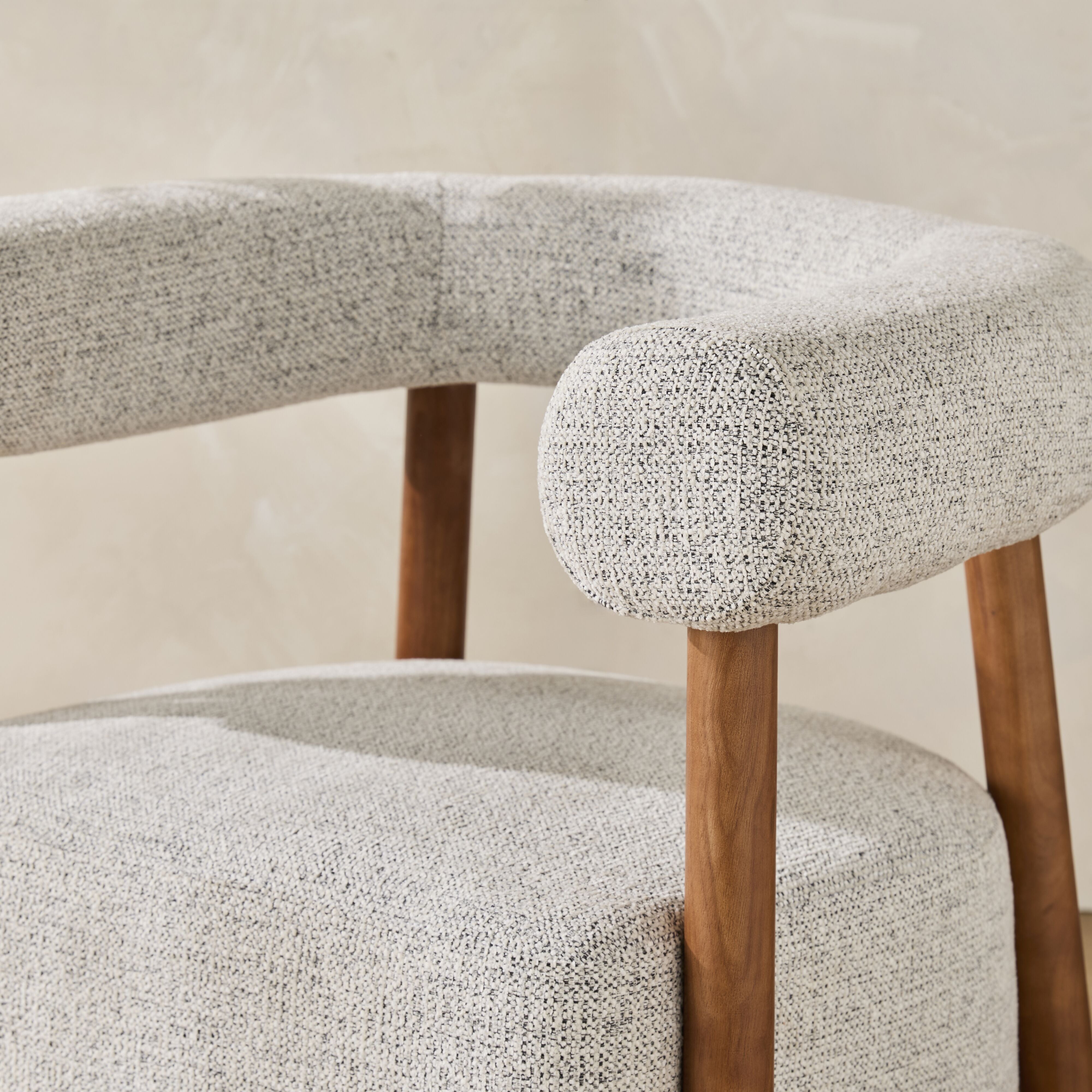 Boca Occasional Chair Ash - Modern Accent Chair for Living Room, Bedroom, or Office - Comfortable Upholstered Lounge Chair with Sturdy Wooden Legs