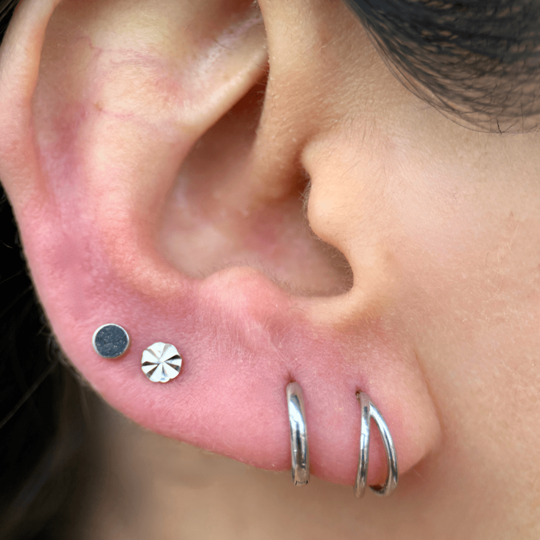 14k White Gold Flat Back Stud Earrings - Hypoallergenic, Durable & Elegant Jewelry for Everyday Wear, Parties & Special Occasions