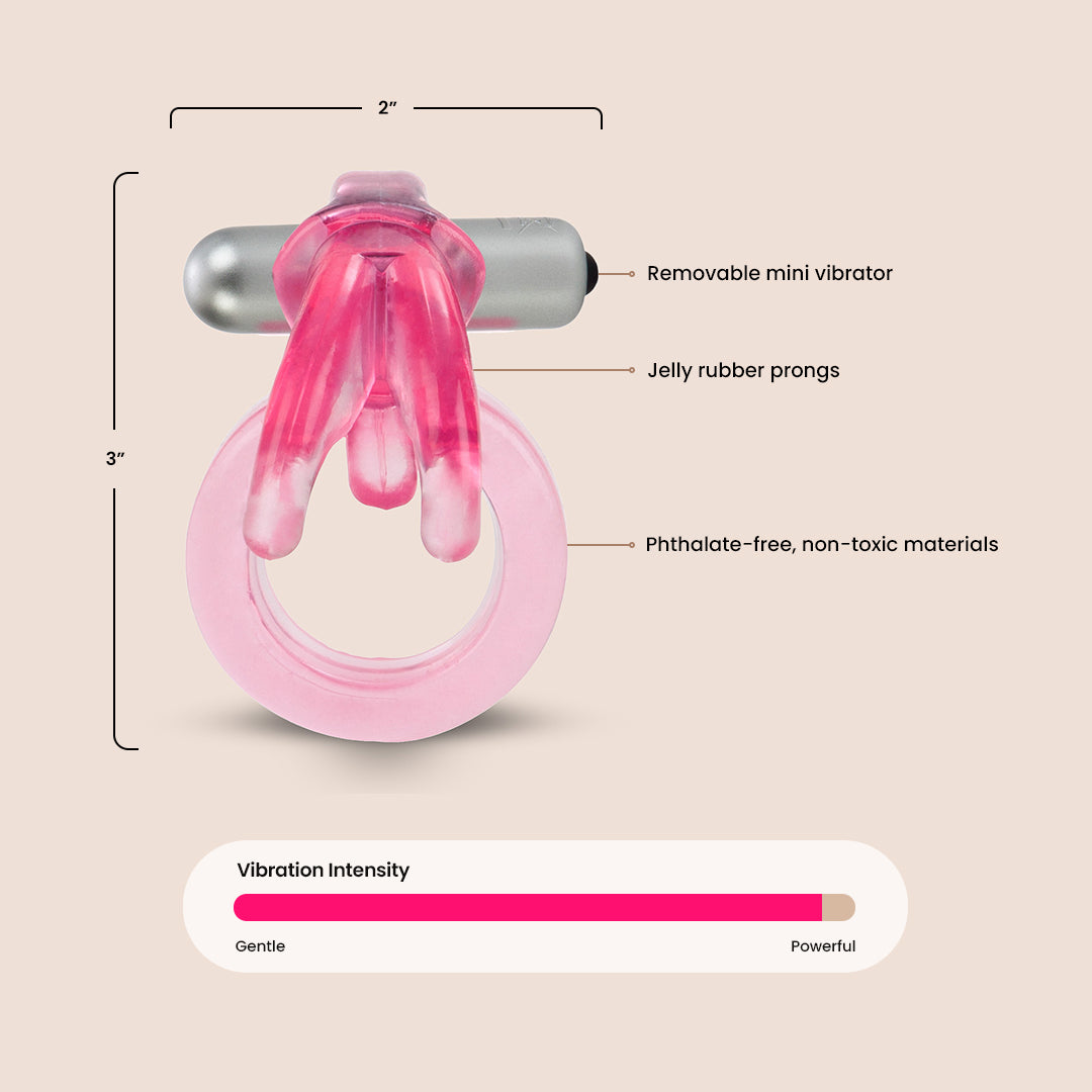CalExotics Triple Clit Flicker Vibrating Cock Ring - Enhance Couples Pleasure & Intimacy for Sensual Massage & Foreplay