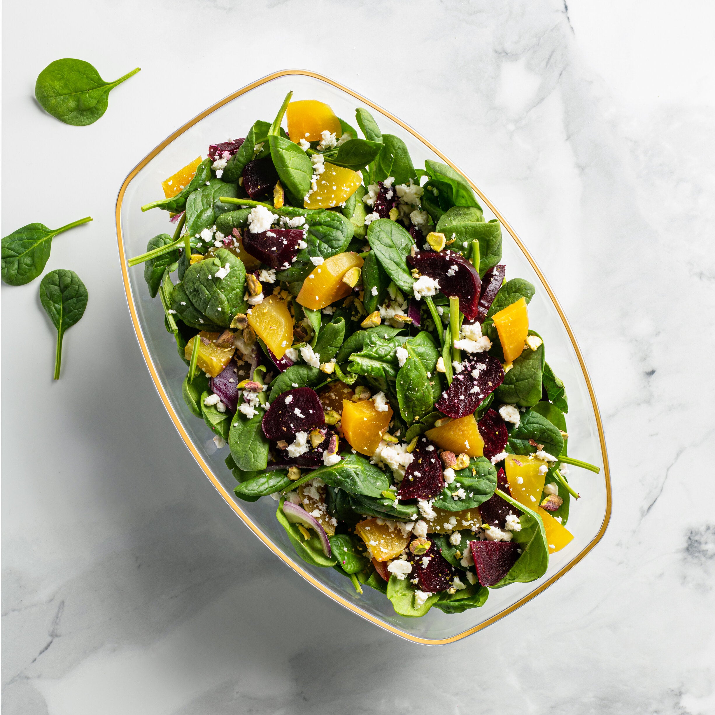 72 oz. Clear and Gold Rim Oval Salad Bowl Set of 4 – Perfect for Entertaining, Family Dinners, and Party Serving