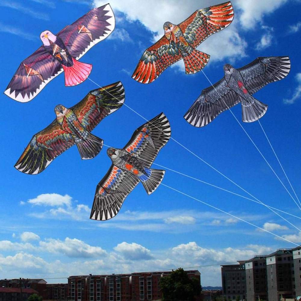 1.1m Flat Eagle Kite with 30m String - Large Bird Shaped Kite for Kids Outdoor Play - Durable Cloth Flying Toy for Beach, Park & Backyard Activities - Perfect Children's Gift for Windy Days
