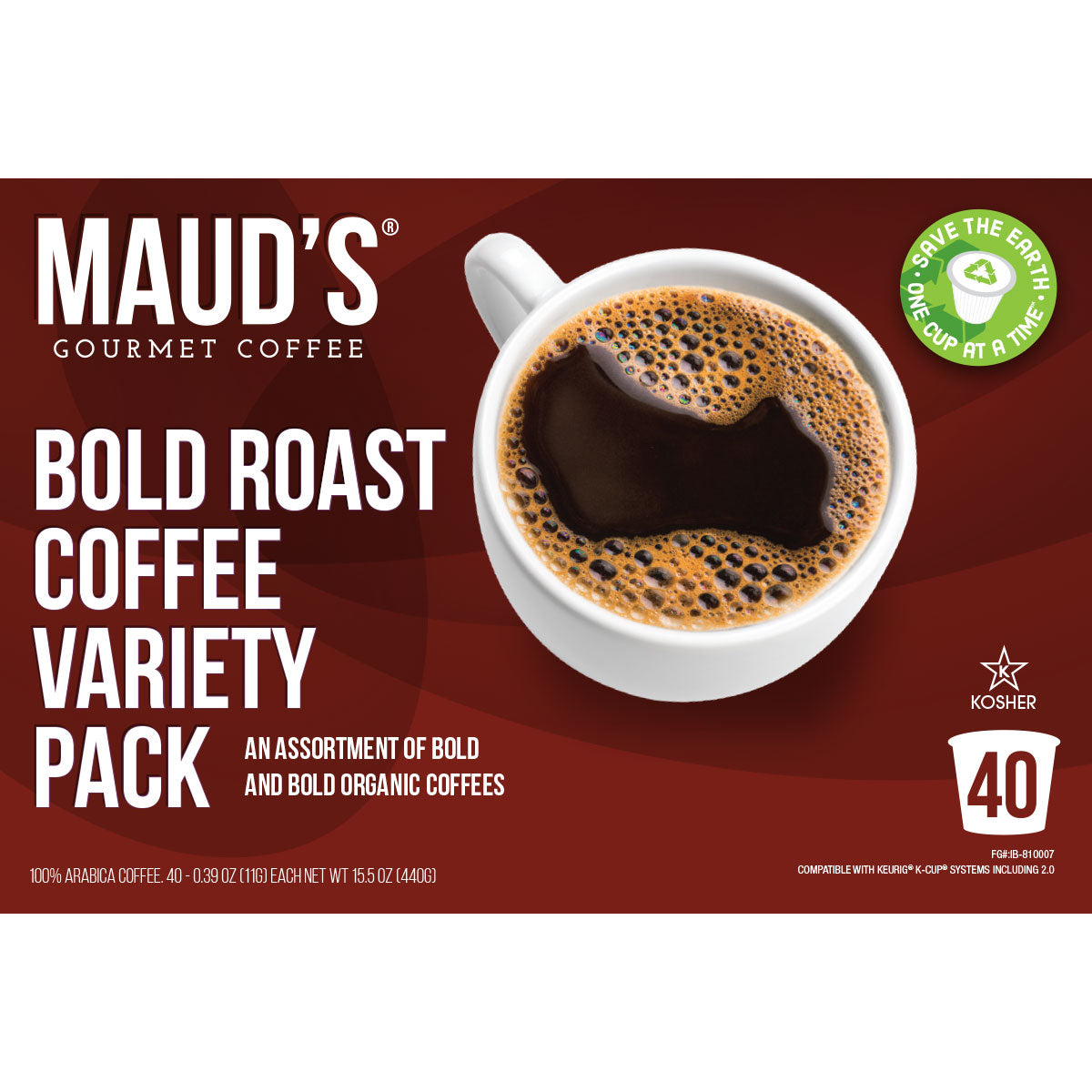 Premium Maud's Dark & Bold Roast Coffee Pods Variety Pack - 8 Rich Blends for Keurig Brewers | Perfect for Home, Office & Coffee Lovers