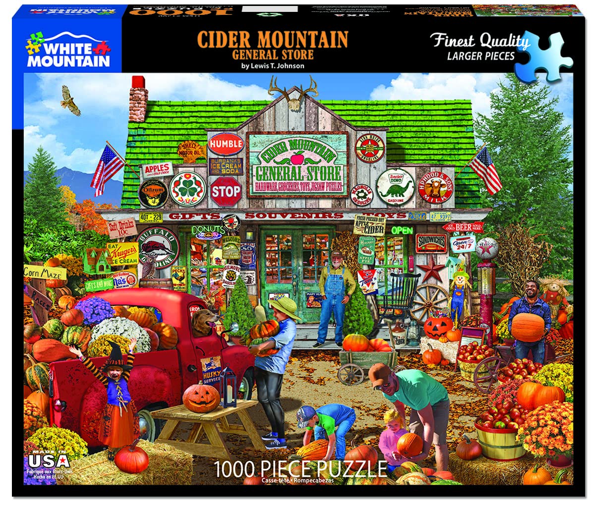 White Mountain 1000-Piece Jigsaw Puzzle - Cider Mountain Store for Adults & Family Game Night