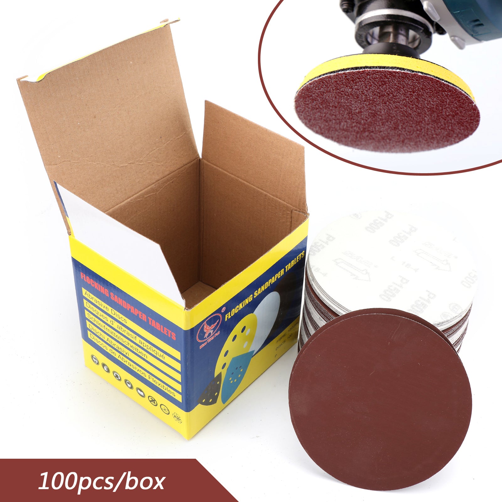 100PCS 6-Inch Hook & Loop Sanding Discs, 40-2000 Grit Sandpaper Sheets for Woodworking, Metal Polishing & Automotive Sanding - Multi-Purpose Abrasive Discs for Orbital Sanders